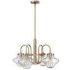 Hinkley Congress 4 Light Pendant Light in Brushed Caramel with Clear Flask Shade