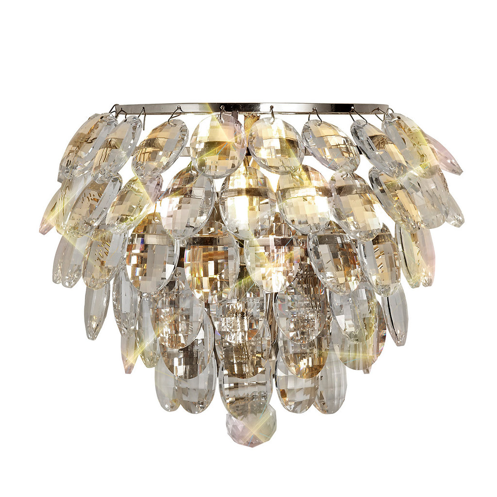 Diyas Coniston Single Wall Light in Polished Chrome with Crystal