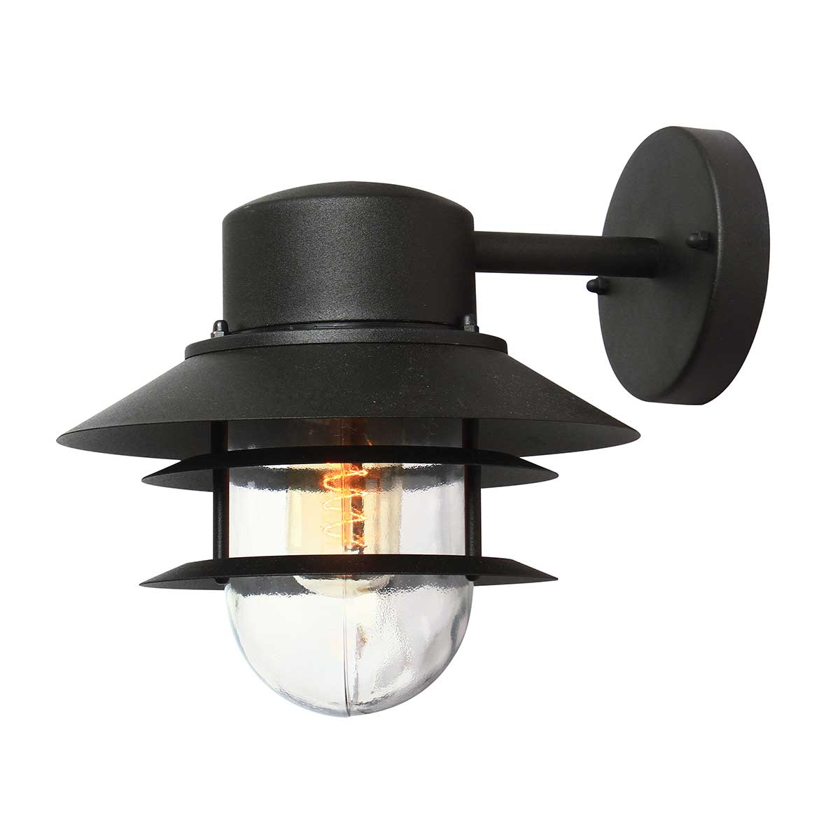 Elstead Copenhagen 1 Light Outdoor Wall Lantern in Black