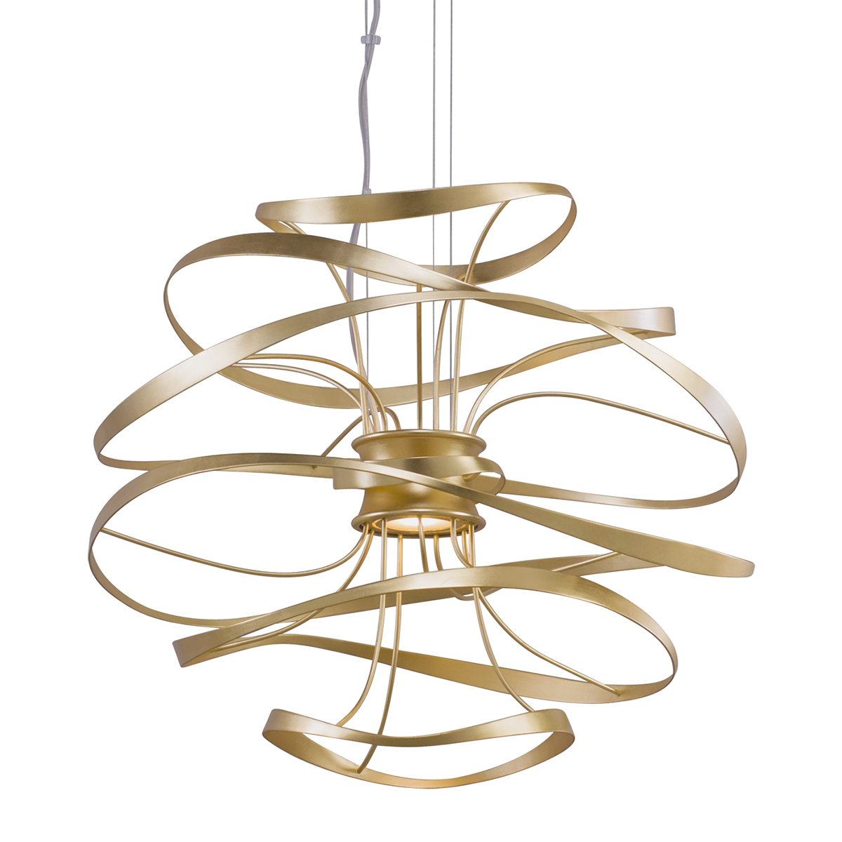 Corbett Calligraphy LED Pendant Light in Gold Leaf