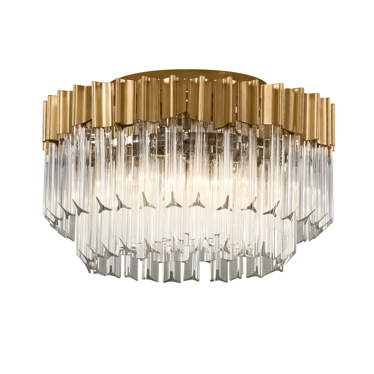 Corbett Charisma 3 Light Semi Flush Ceiling Light in Gold Leaf