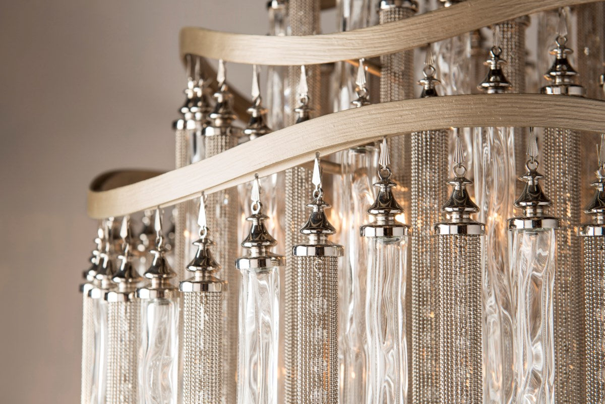 Corbett Chimera 7 Light Pendant Light in Silver Leaf