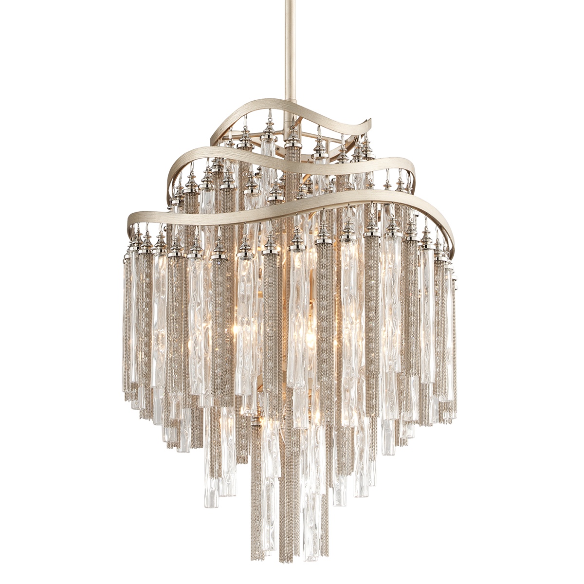 Corbett Chimera 7 Light Pendant Light in Silver Leaf