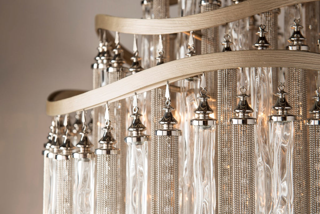 Corbett Chimera Large 10 Light Pendant Light in Silver Leaf