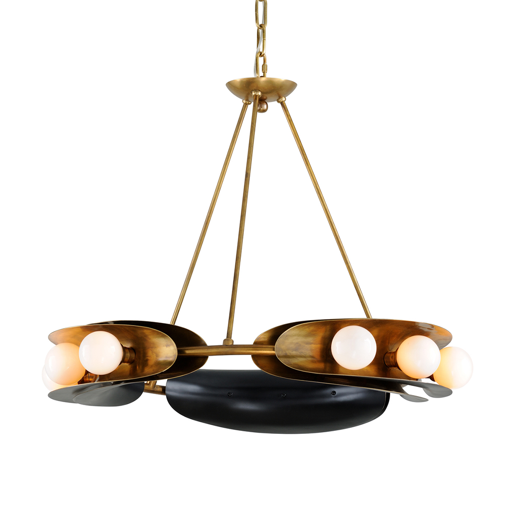 Corbett Hopper 9 Light Chandelier in Brass Bronze