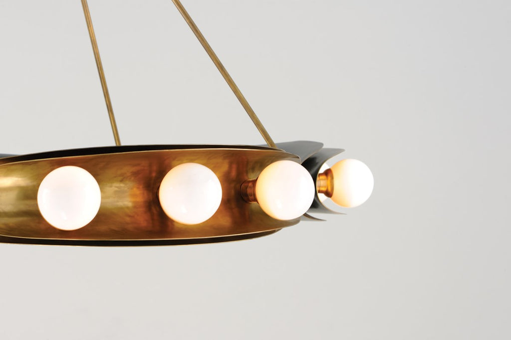 Corbett Hopper 9 Light Chandelier in Brass Bronze