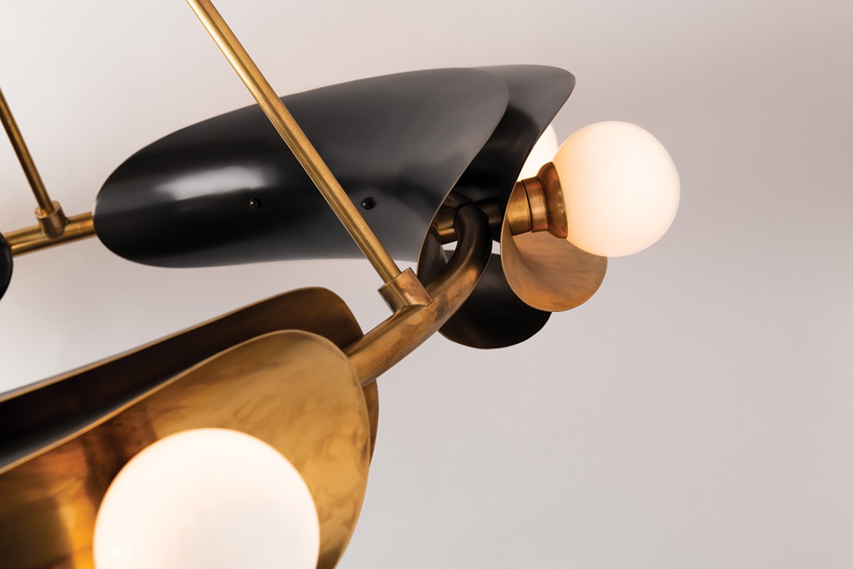Corbett Hopper Large 12 Light Chandelier in Brass Bronze
