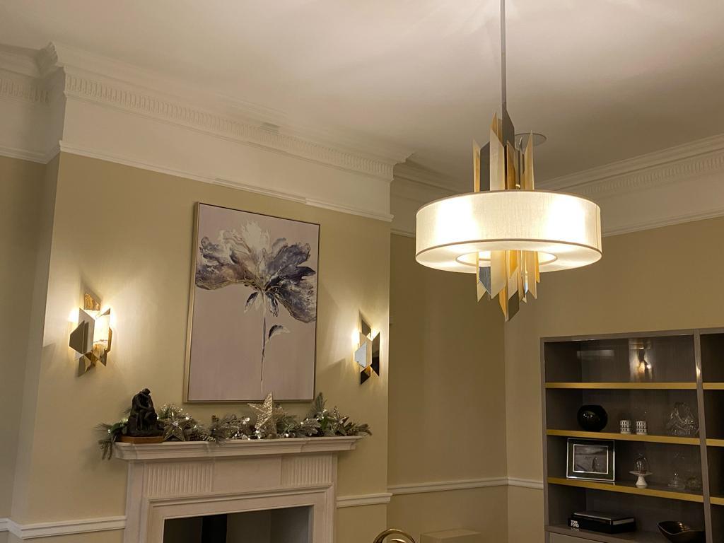 Corbett Modernist 4 Light Pendant Light in Silver Gold