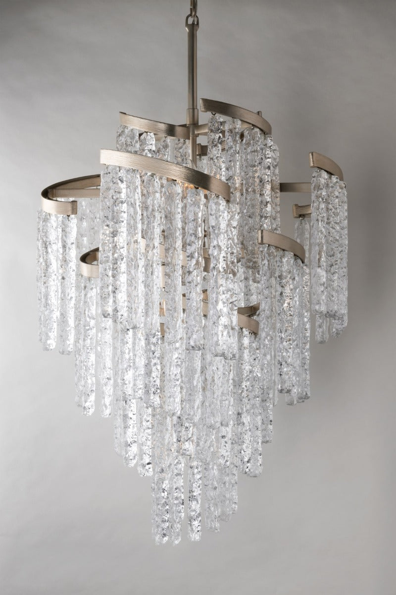 Corbett Mont Blanc 9 Light Pendant Light in Silver Leaf