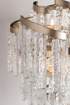 Corbett Mont Blanc Large 13 Light Pendant Light in Silver Leaf