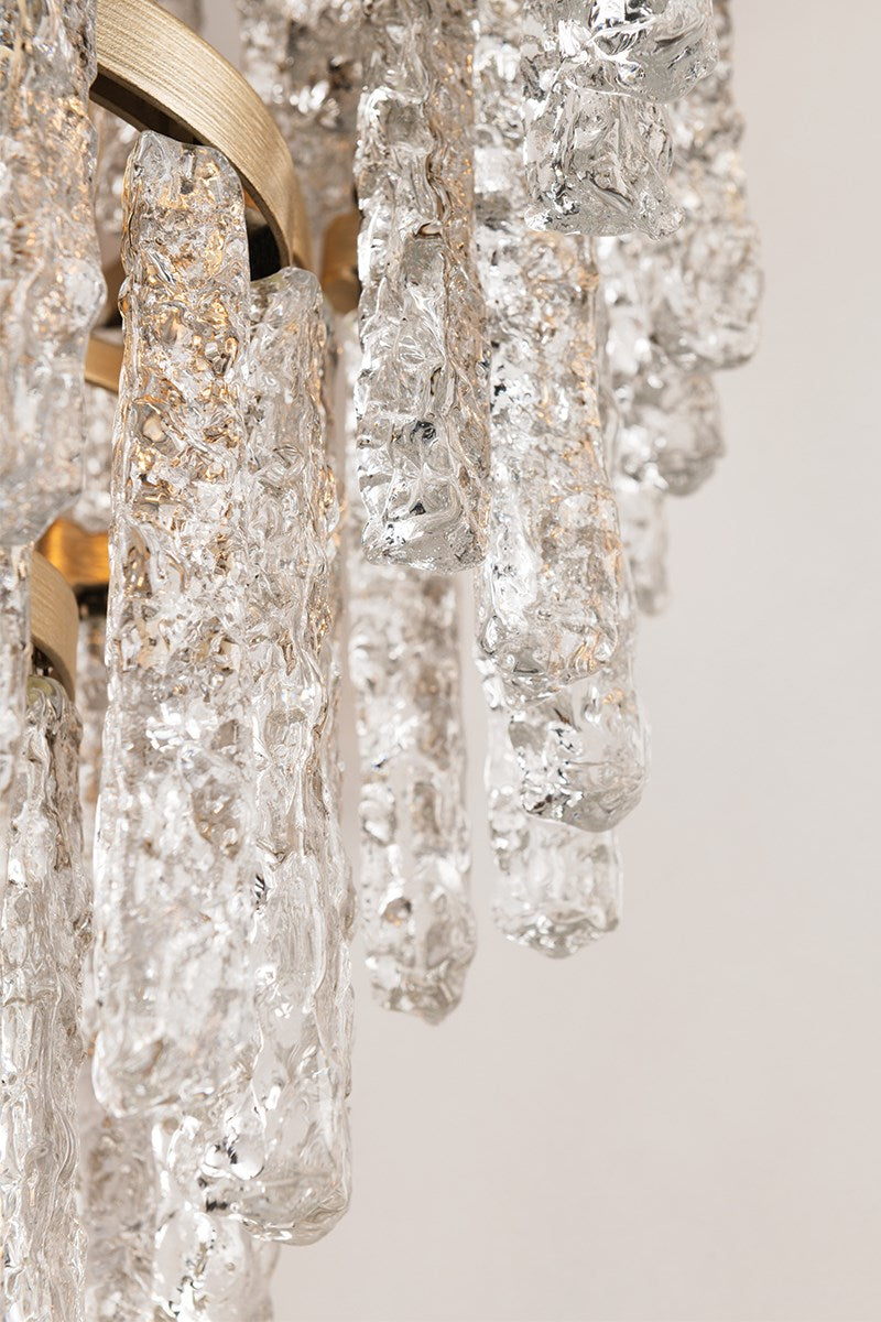 Corbett Mont Blanc Large 13 Light Pendant Light in Silver Leaf