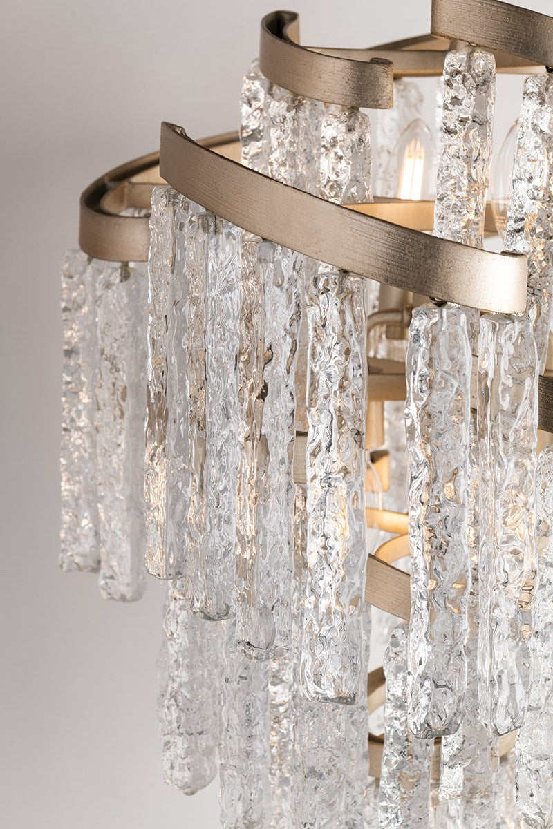 Corbett Mont Blanc Wall Light in Silver Leaf