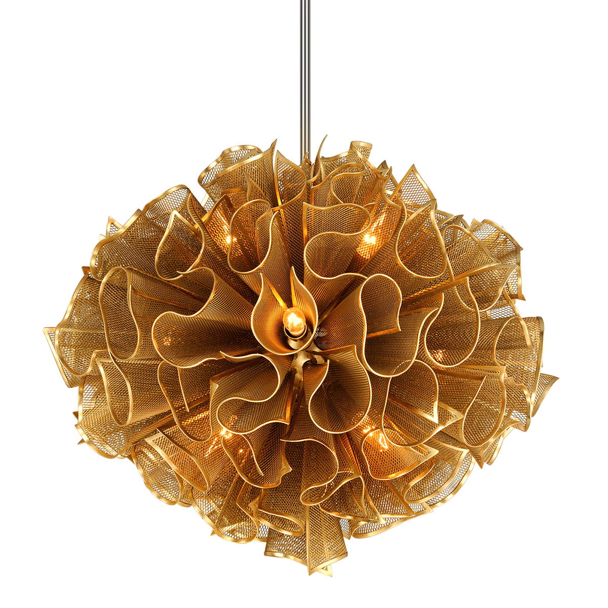 Corbett Pulse 12 Light Pendant Light in Gold Leaf