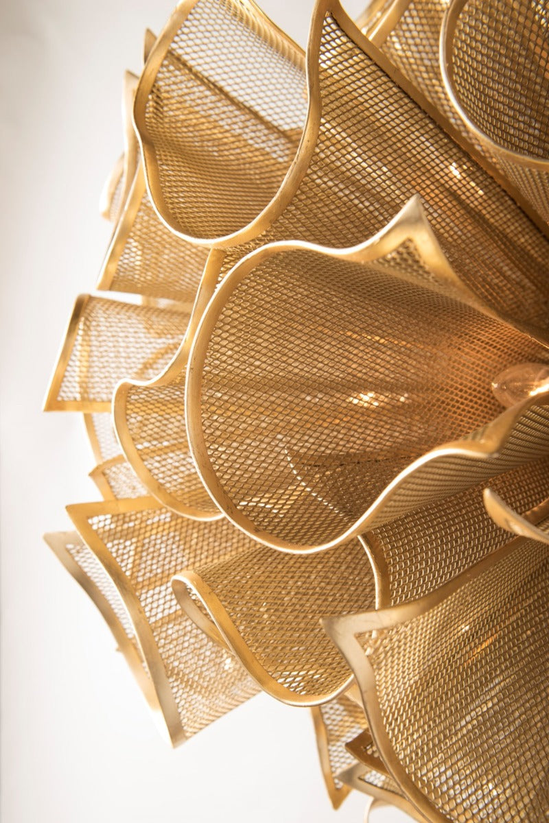 Corbett Pulse 12 Light Pendant Light in Gold Leaf