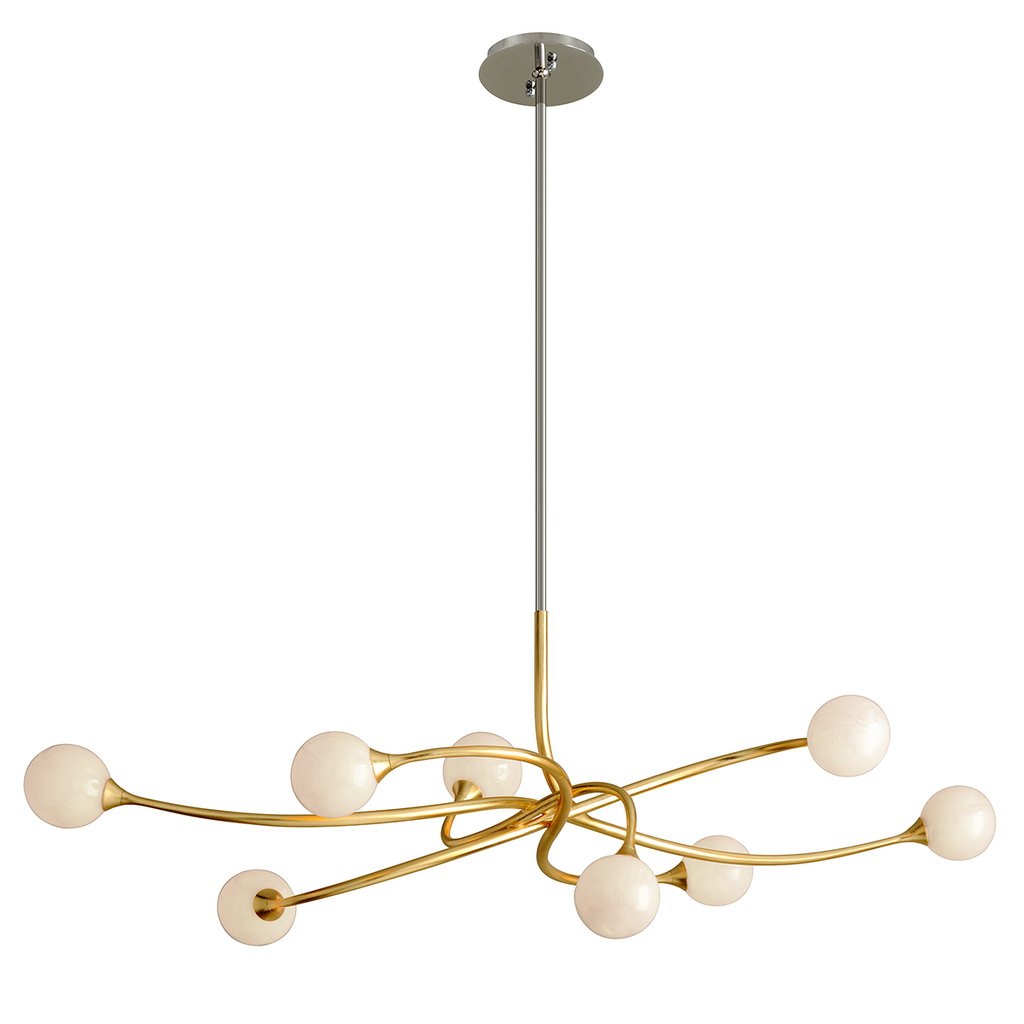 Corbett Signature 8 Light Bar Pendant Light in Gold Leaf
