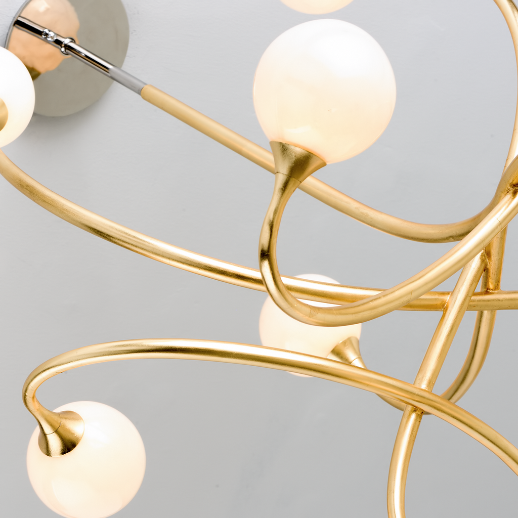 Corbett Signature 8 Light Bar Pendant Light in Gold Leaf