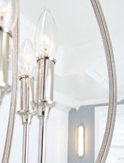 Feiss Corinne 6 Light Orb Pendant Light with Crystal in Polished Nickel