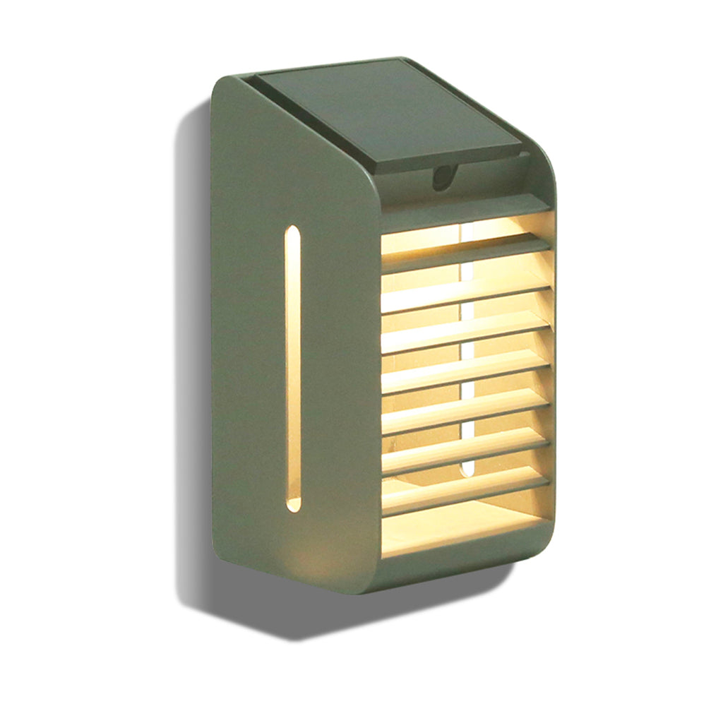 Corner 500lm Solar & Rechargeable Wall Light - Space Grey Aluminium with Motion Sensor