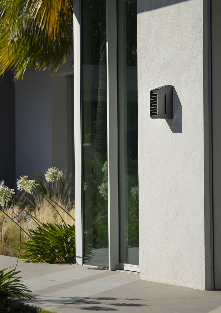 Corner 500lm Solar & Rechargeable Wall Light - Space Grey Aluminium with Motion Sensor