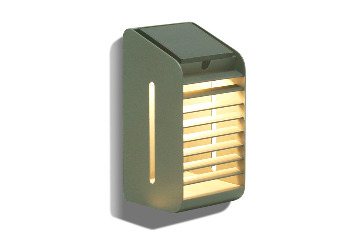 Corner 500lm Solar & Rechargeable Wall Light - Space Grey Aluminium with Motion Sensor