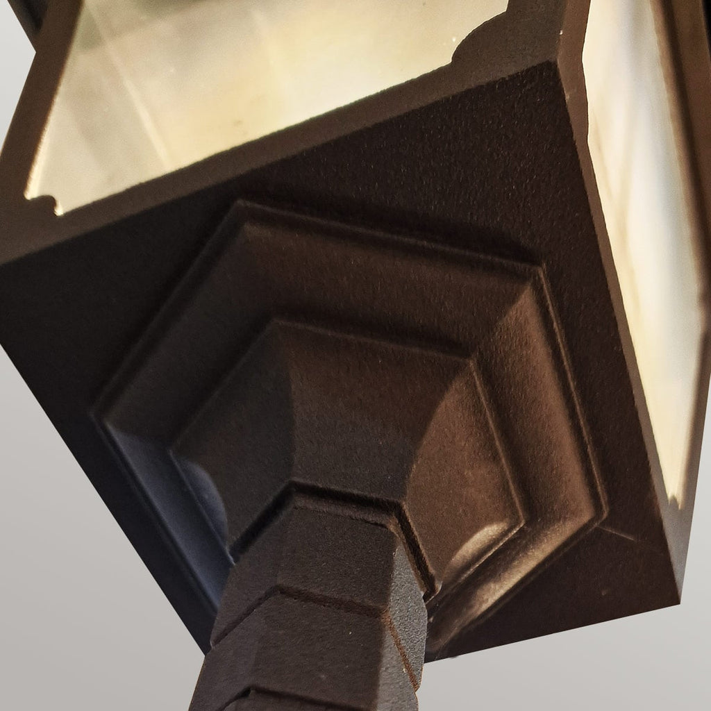 Elstead Chapel Twin Post Outdoor Light in Black, detail