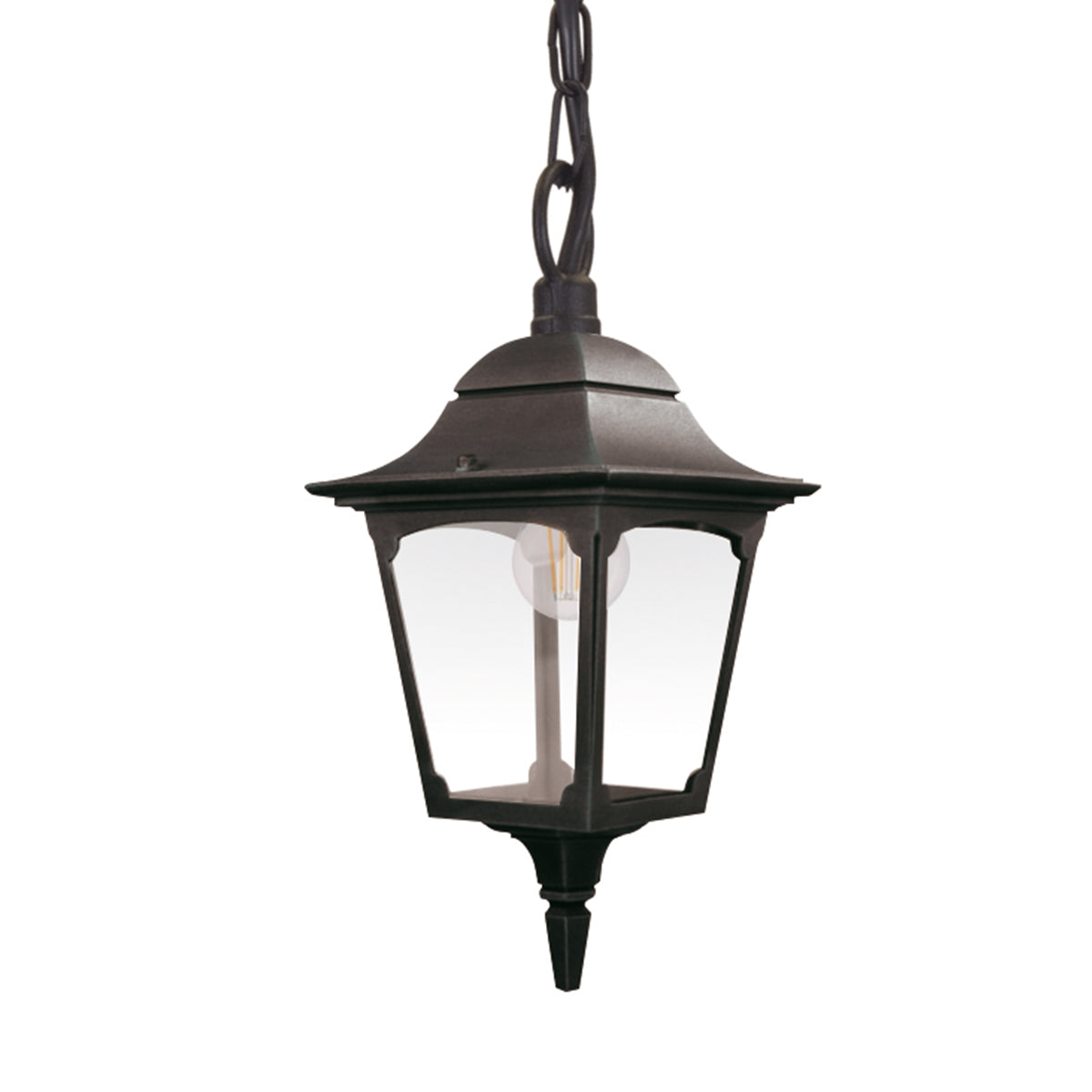 Elstead Chapel Outdoor Chain Lantern in Black