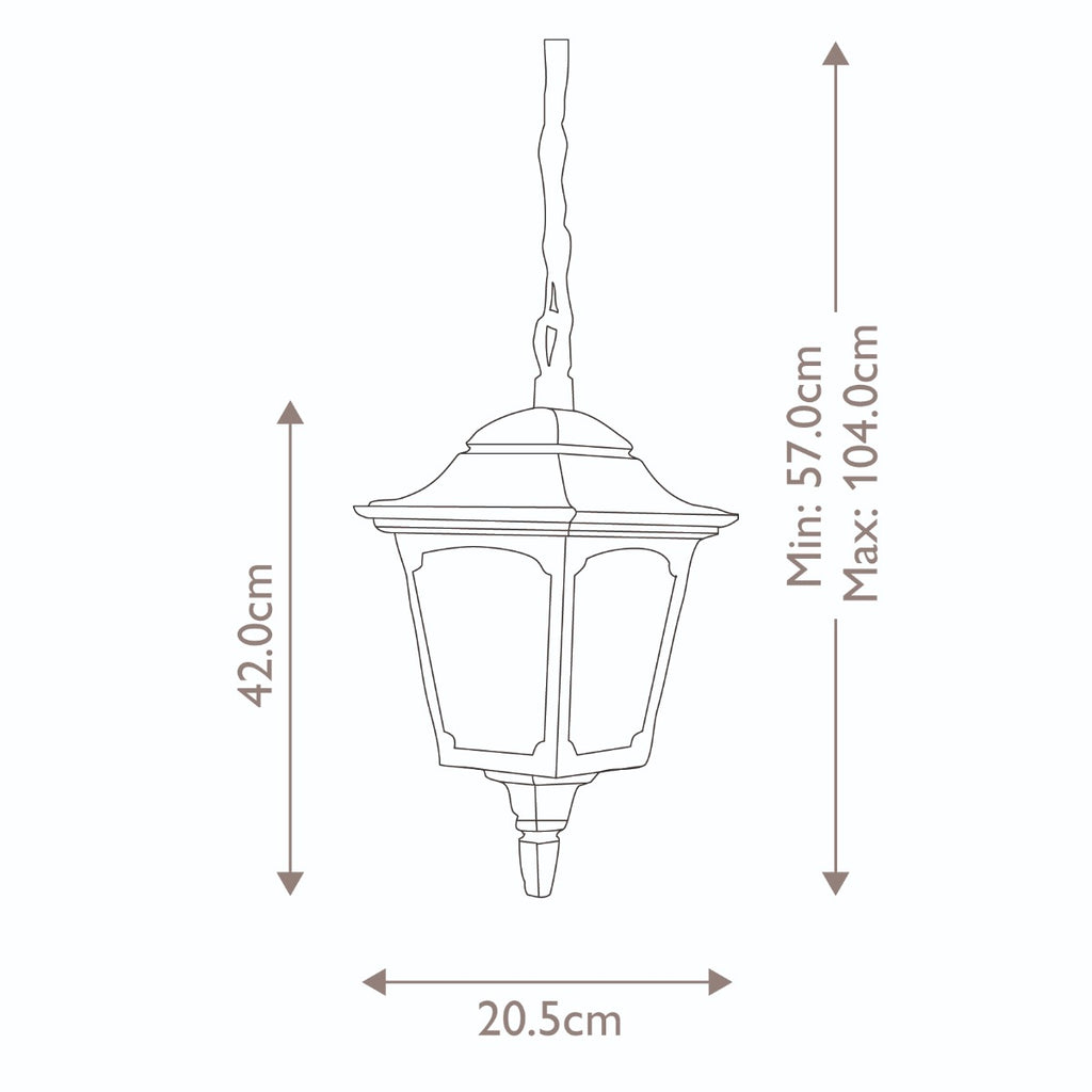 Elstead Chapel Outdoor Chain Lantern in Black