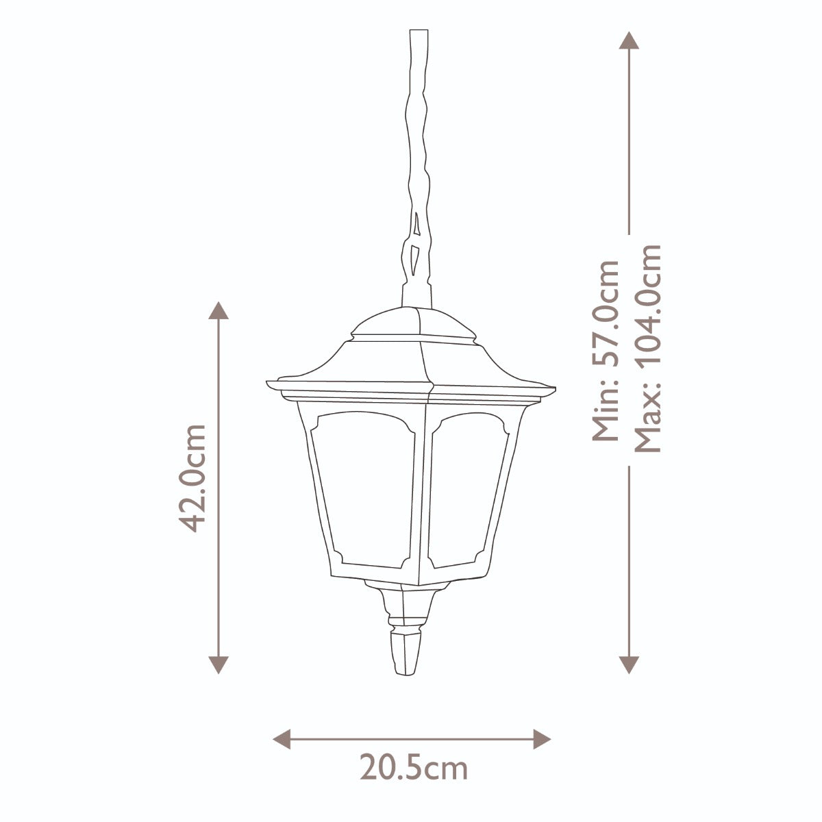 Elstead Chapel Outdoor Chain Lantern in Black