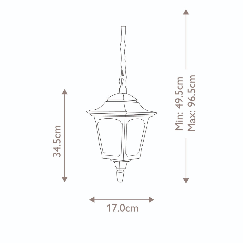 Elstead Chapel Mini Outdoor Chain Lantern in Black