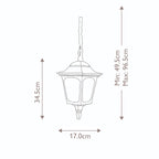 Elstead Chapel Mini Outdoor Chain Lantern in Black