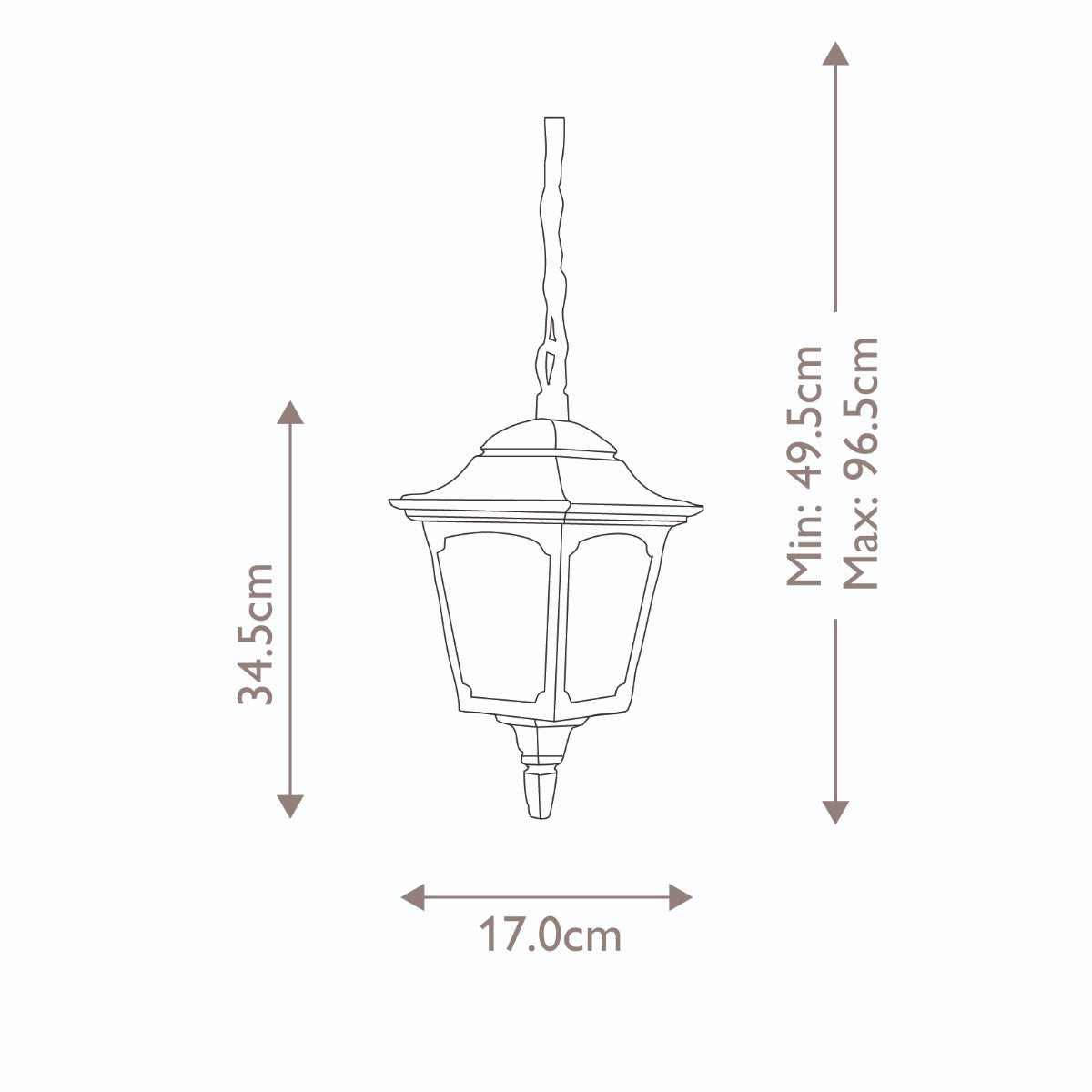 Elstead Chapel Mini Outdoor Chain Lantern in Black