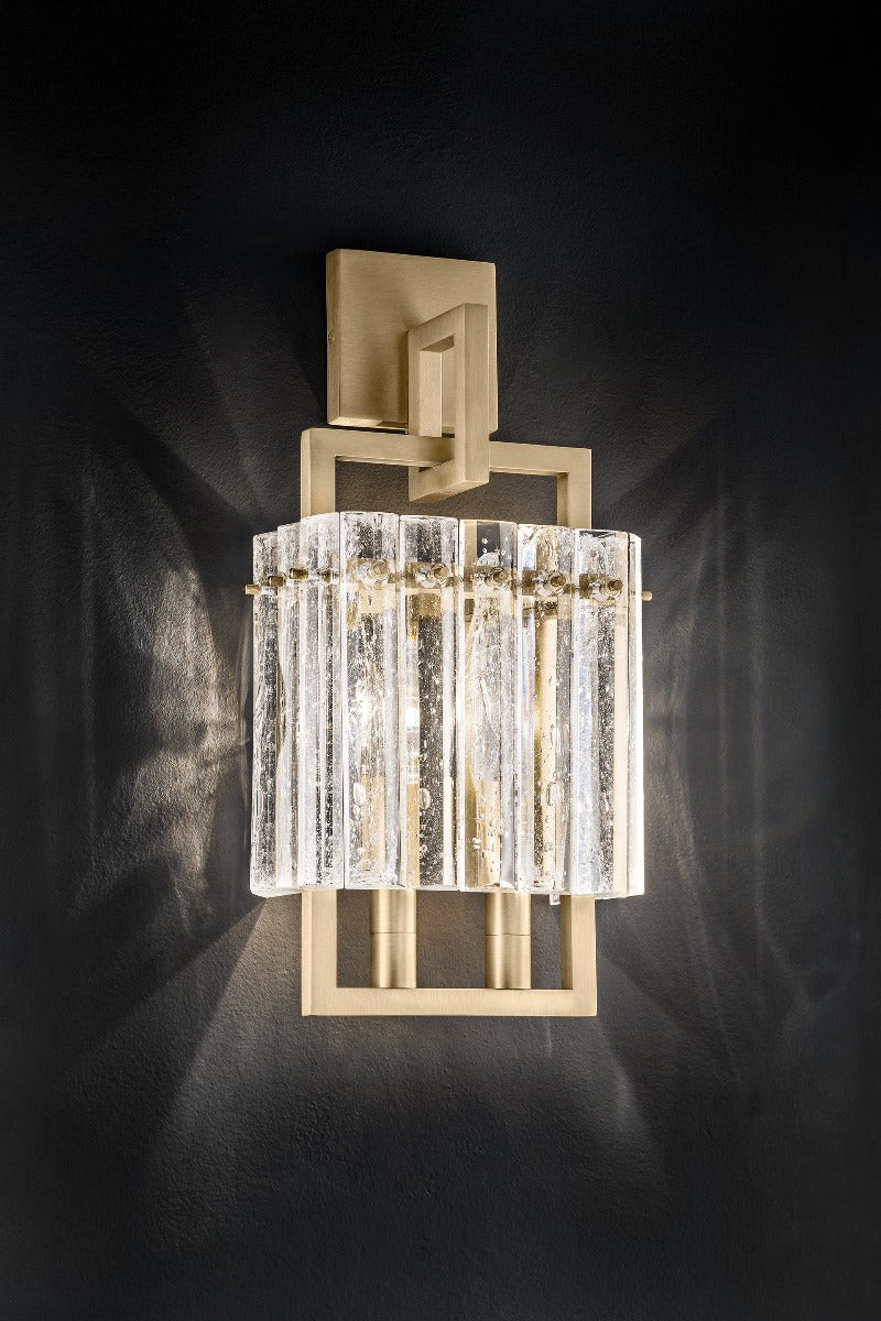 Masiero Crek Twin Wall Light 2 x E14 Brushed Brass CREK-A2-G18
