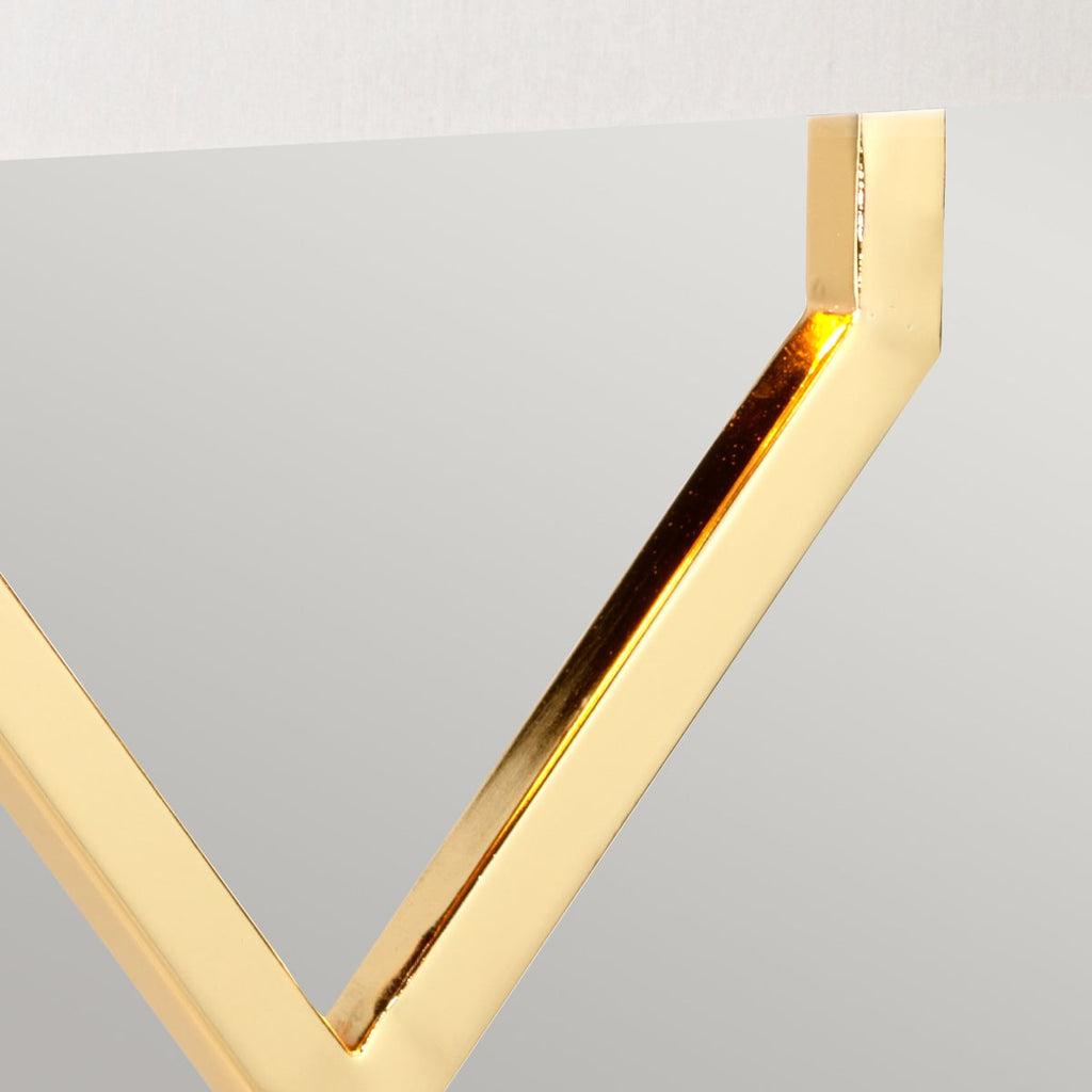 Elstead Cross Table Lamp in Polished Gold with Ivory Shade