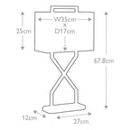 Elstead Cross Table Lamp - dimensions
