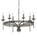 Elstead Crown 6 Light Chandelier in Hand Painted Grey Iron Gate