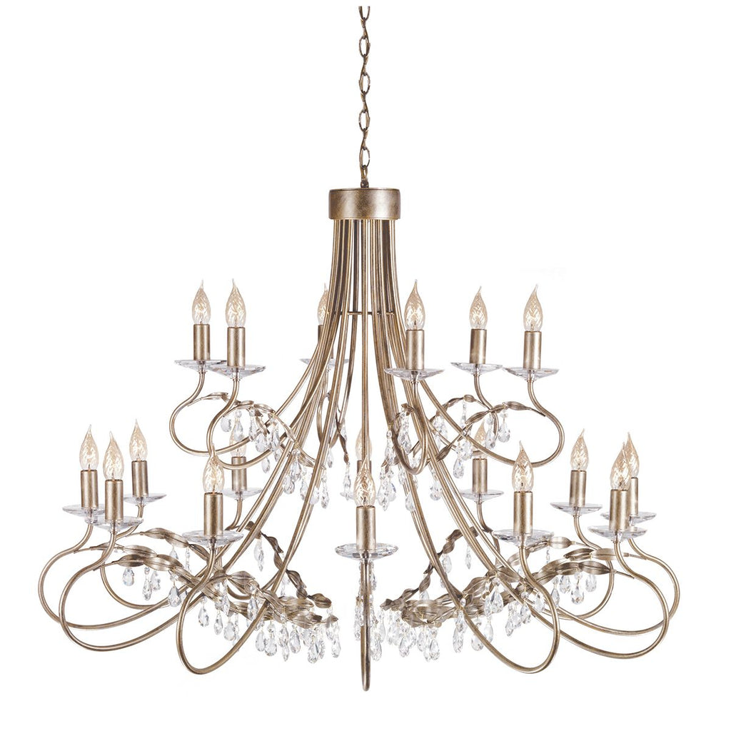 Elstead Christina 18 Light 2 Tier Chandelier in Silver Gold Finish