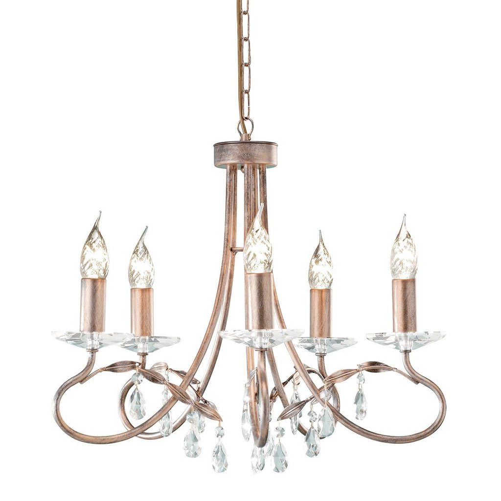 Elstead Christina 5 Light Silver Gold Chandelier CRT5