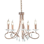 Elstead Christina 5 Light Silver Gold Chandelier CRT5