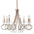 Elstead Christina 8 Light Chandelier in Silver Gold with Crystal Droplets