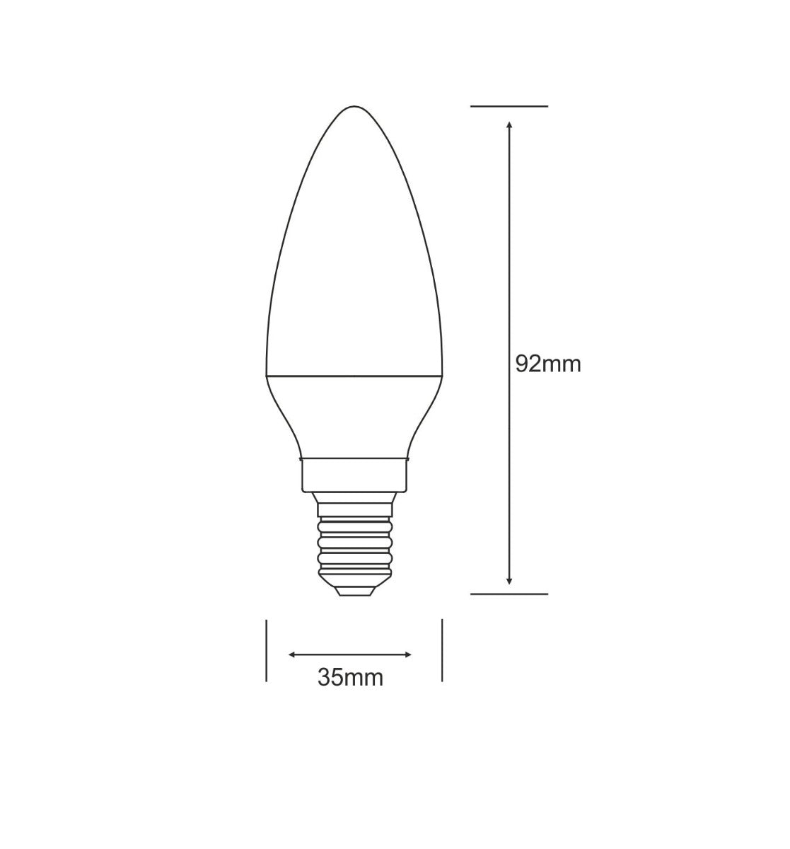 Crystal Candle E14 LED Bulb 3.5Watt Warm White 300K Dimmable 