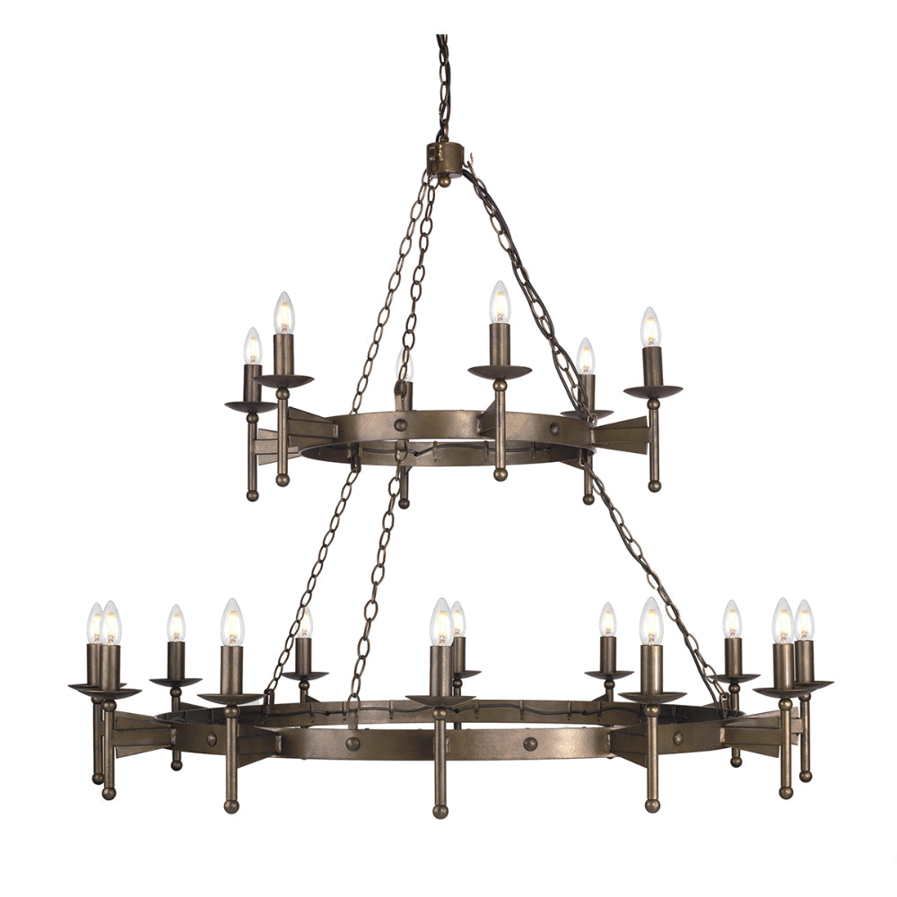 Elstead Cromwell 18 Light 2 Tier Chandelier in Old Bronze