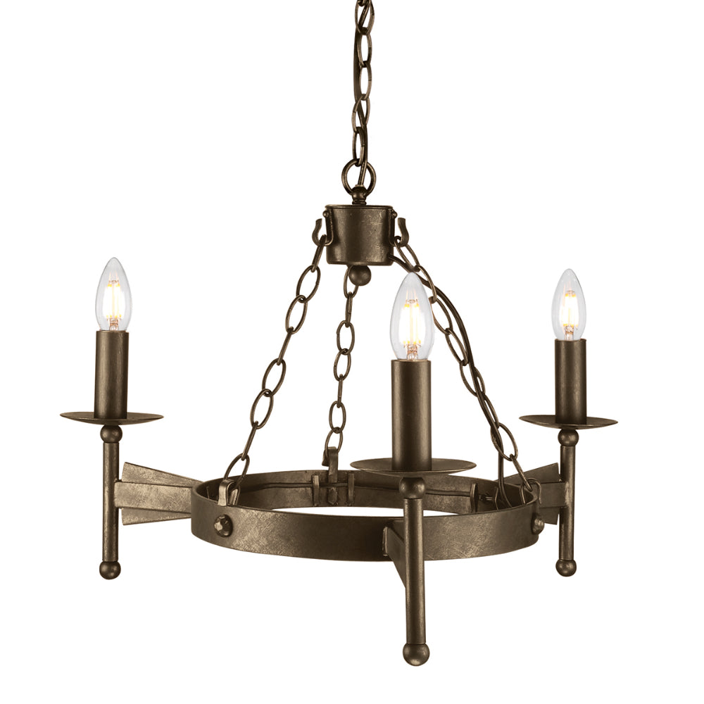Elstead Cromwell 3 Light Ceiling Light in Old Bronze Wrought Iron