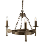 Elstead Cromwell 3 Light Ceiling Light in Old Bronze Wrought Iron