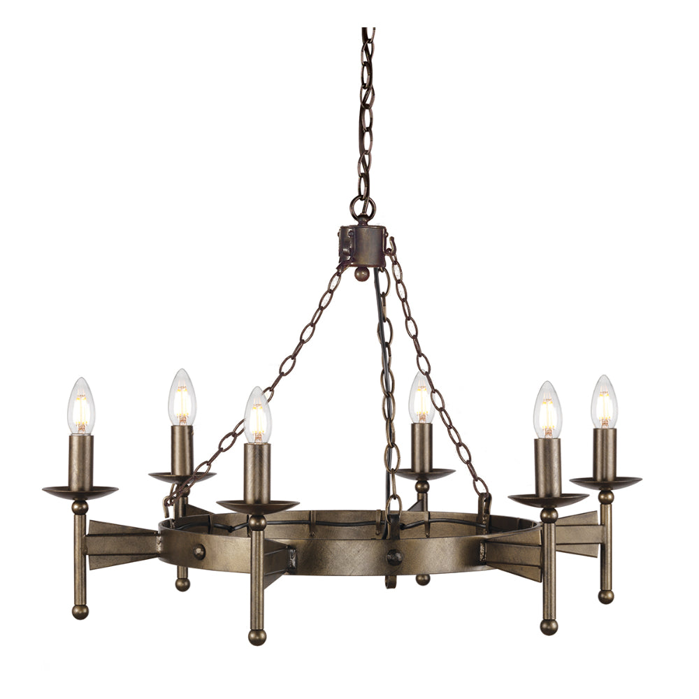 Elstead Cromwell 6 Light Chandelier in Old Bronze