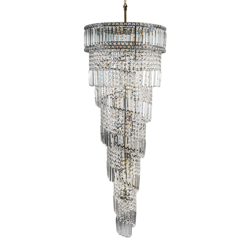 Novena Skyhill 21 Light Crystal Pendant Light in Antique Brass