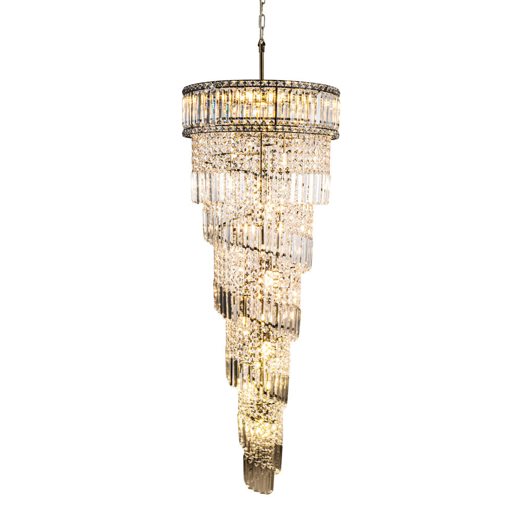 Novena Skyhill 21 Light Crystal Pendant Light in Antique Brass