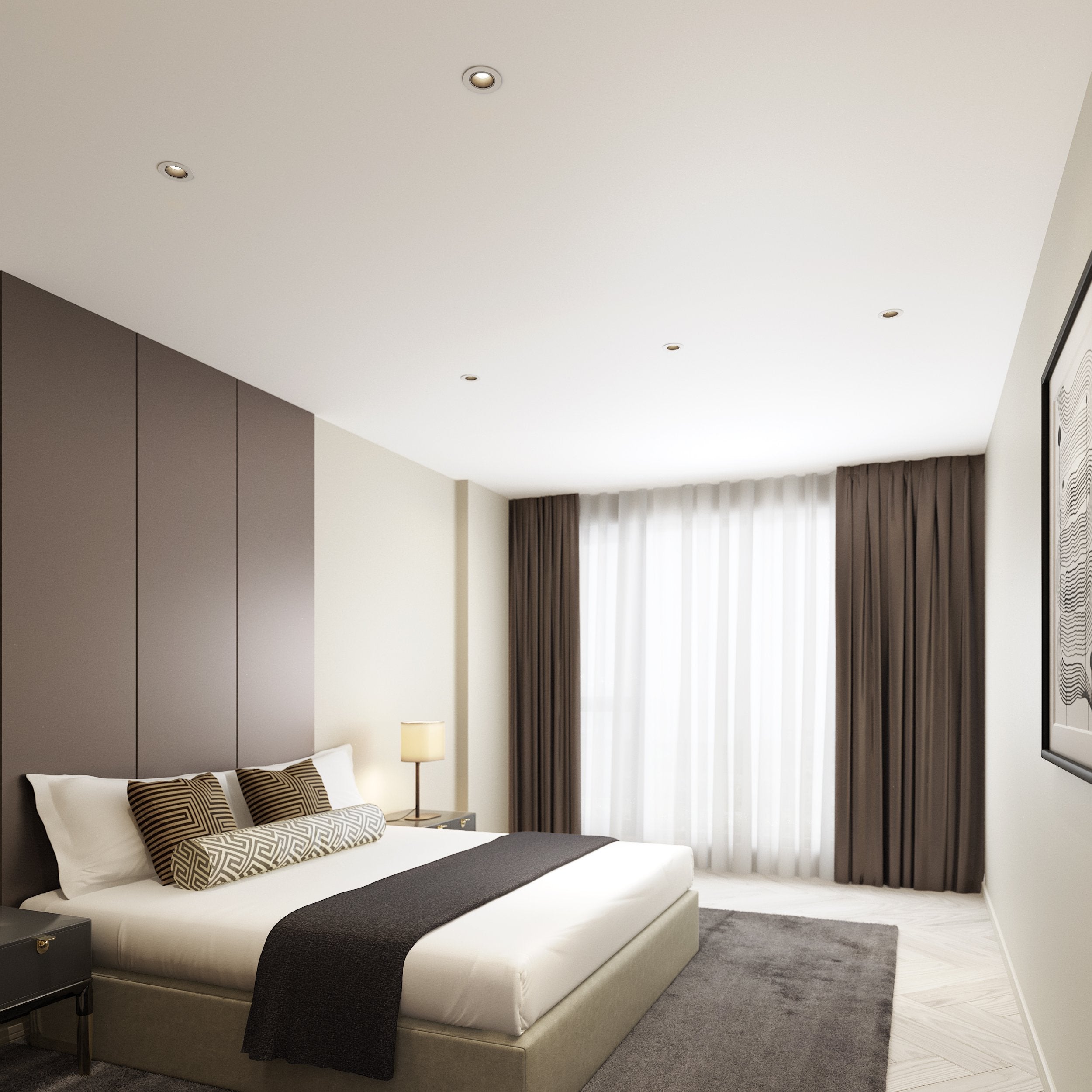 Decor Pro Round Adjustable (4002770) in Textured White - Insitu Image 1