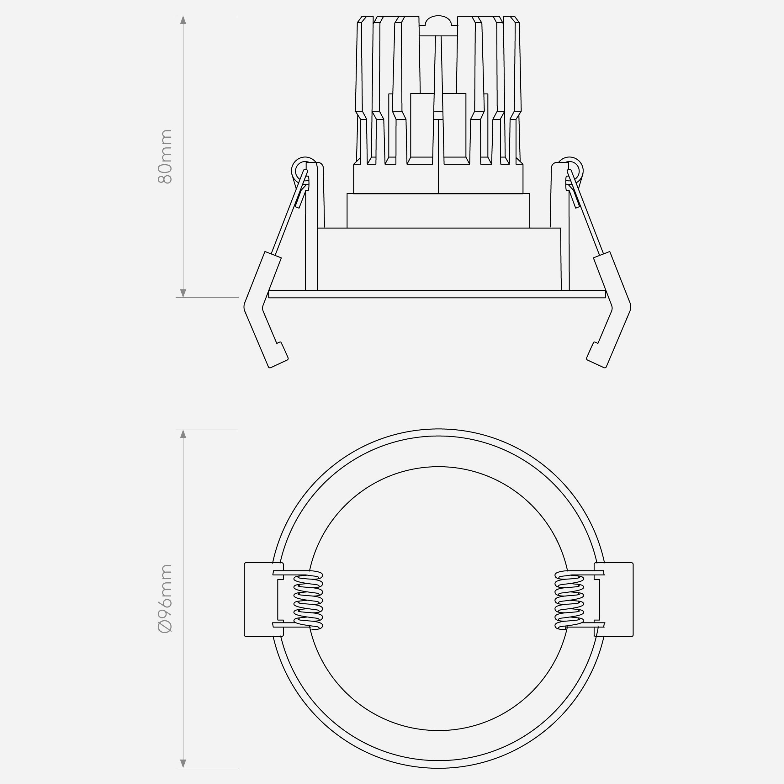Decor Pro Round Adjustable - Technical Drawing