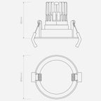 Decor Pro Round Adjustable - Technical Drawing