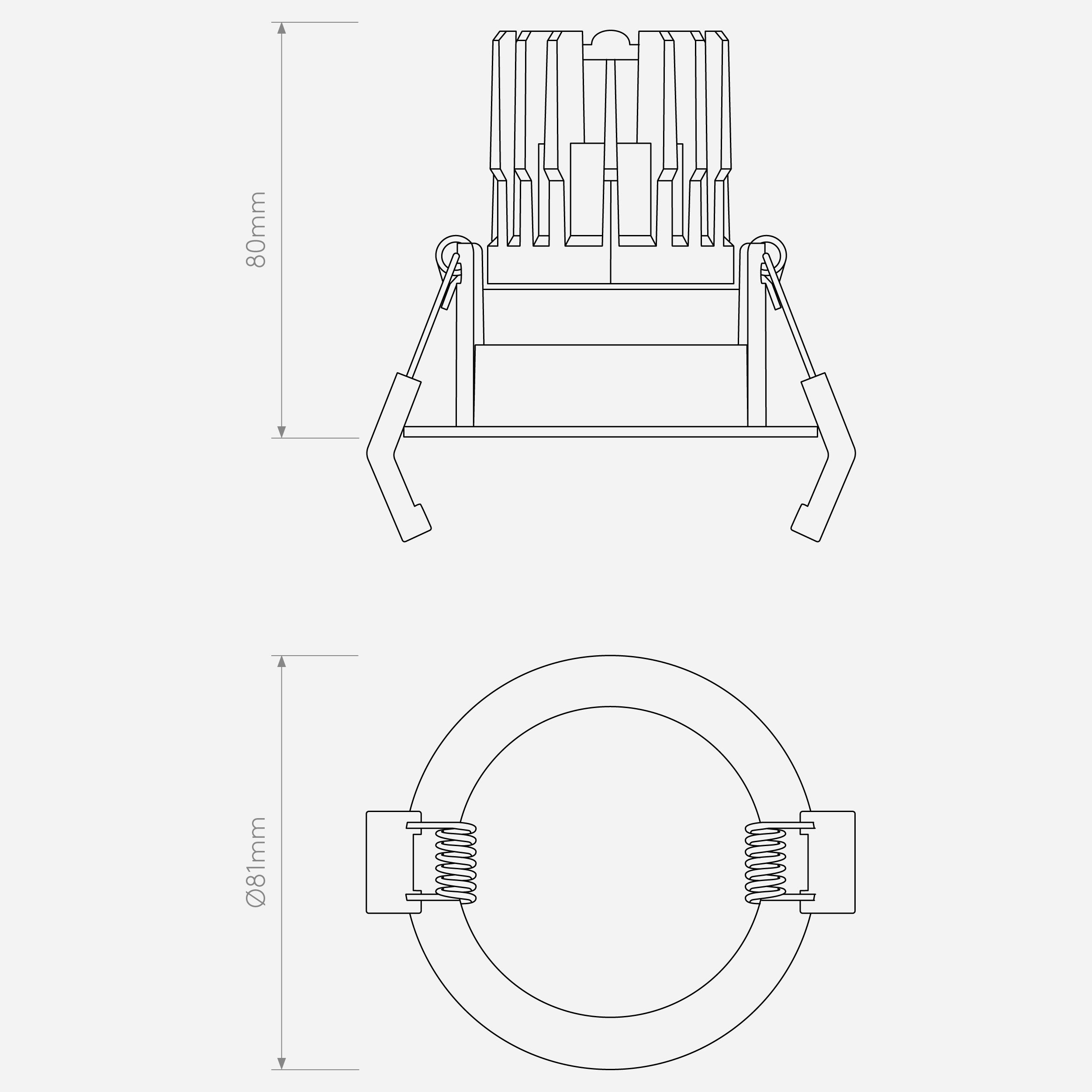 Decor Pro Round Fixed - Technical Drawing